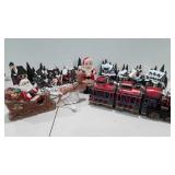 Holiday village house, lighted train, lighted