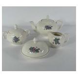 4pc Table Ware Service Set, Tea Pot, Sugar Dish,