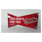 Metal sign, Orioles and Budweiser advertising,