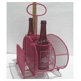 Wire silver ware carrier, plus 2 black kow