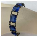 Sterling blue stone bracelet 7in