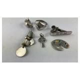 Sterling silver jewelry, 14.22grams, club scouts