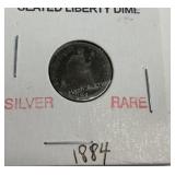1884 seated liberty dime