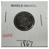 1867 shield nickel