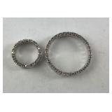 (2) Genuine Diamond Circle Pendants, Sterling