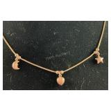 Moon, Star & Heart Charm Necklace, Sterling