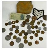 Coin pouch with foreign money