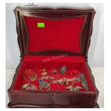 Jewelry box with jewelry, watches, Sarah Coventry