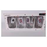 Four pint glasses, Card Party design, new in