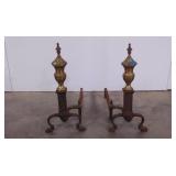 Andirons, stamped Puritan