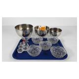 Revere stainless nesting mixing bowls, glass 5"