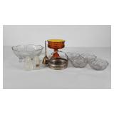 Homegoods,  amber glass compote, bohemian glass