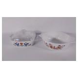 Square Corning Ware baking dish with a Pyrex