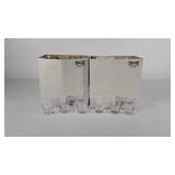 Two boxes of slanted clear shot glasses