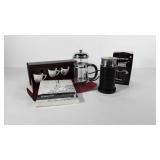 Coffee group, Pyrex coffee press, Nespresso