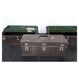 Three metal Kennedy toolboxes,  show some wear