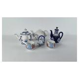 Tea Service China, cups, miniature tea pot, 3