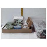 Quilting and sewing items: fabric, charms 5 packs