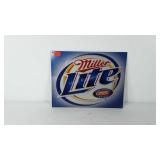 Metal beer advertising sign, Miller Lite, 16" ×
