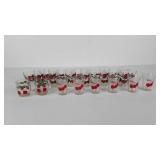 Cherry motif juice glasses and sherbert bowls,