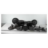 Weightlifting group, various sized barbell