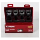 Husky ratchet toe downs, 4 pack, 12 feet x 1 in,