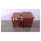 Two end tables, double drawer stand is Riverside