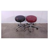 Two vinyl seat stools