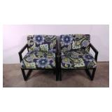 Two floral arm chairs