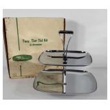 Milbern two tier tidbit tray with original box