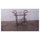 Beverage cart, two glass shelves, 27" tall