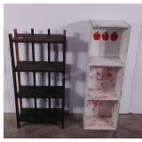 Two stands, 38" tall, one is hand painted with