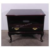 End table,  single drawer, Queen Anne style legs