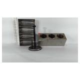 Restaurant style metal flatware holders and