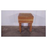 Butcher block on wheels,  24 x 24 x 34