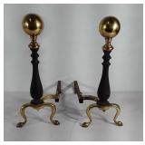 Fireplace Andirons, metal 17x17