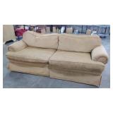 Two cushion sofa,  90" wide, neutral tan,