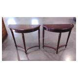 Two half moon tables