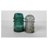 Two glass insulators