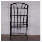 Wine rack, missing one glass shelf, 72" tall