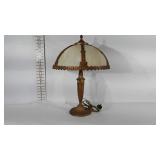 Metal lamp with glass shade. Works