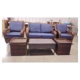 All weather patio set, two rocker gliders,  a