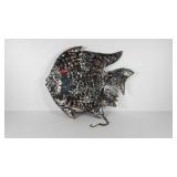Metalworks chippy paint fish shaped candleholder,