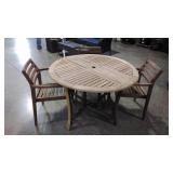 Outdoor Interiors teak wood folding table and