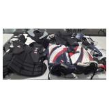 Sports hockey gear knee pads, gloves, padding,