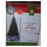 6ft Christmas tree, in box, appears to have all