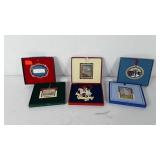 Six White House Christmas ornaments with boxes