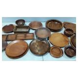 Woodenwares, plates, bowls, including Penchoen