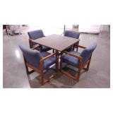 Table and chairs,  four conference style arm