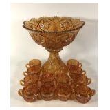 Carnival glass, Imperial glass punch bowl,